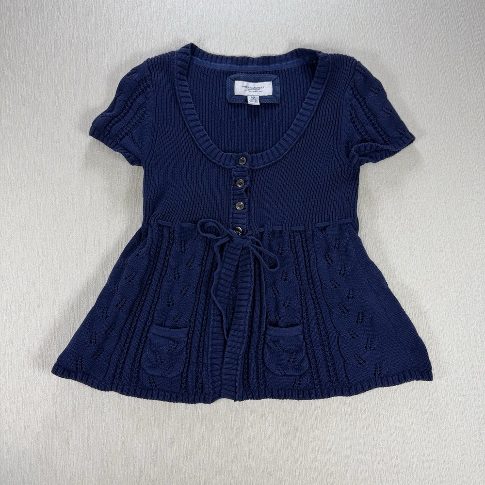 Vintage American Eagle‎ Babydoll Sweater Top Y2K Fairycore Grunge Whimsigoth